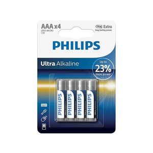 Philips Philips LR03E4B/10 - 4 ks Alkalická baterie AAA ULTRA ALKALINE 1, 5V obraz