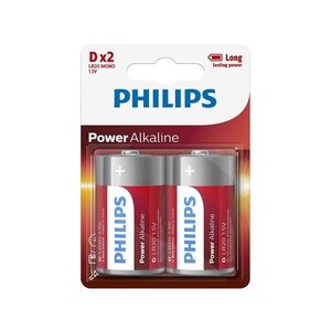 Philips Philips LR20P2B/10 - 2 ks Alkalická baterie D POWER ALKALINE 1, 5V obraz