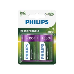 Philips Philips R20B2A300/10 - 2 ks Nabíjecí baterie D MULTILIFE NiMH/1, 2V/3000 mAh obraz