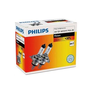 Philips SADA 2x Autožárovka Philips VISION 12342PRC2 H4 P43t-38/60W/55W/12V 3200K obraz