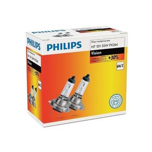 Philips SADA 2x Autožárovka Philips VISION 12972PRC2 H7 PX26d/55W/12V 3200K obraz
