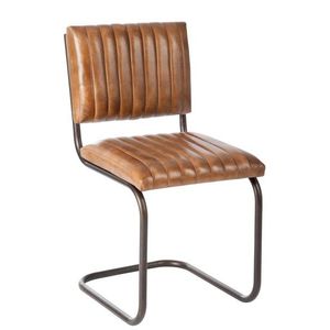 Kožená židle s kovovou konstrukcí MODERN - 51*45*87 cm 65016 obraz