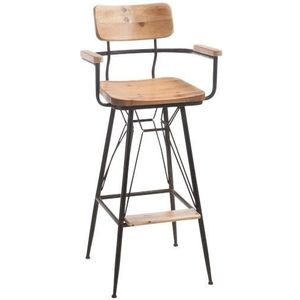 Kovová barová židle se dřevem BISTRO - 50* 53 * 111cm 80357 obraz