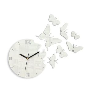 ModernClock 3D nalepovací hodiny Butterflies bílé obraz