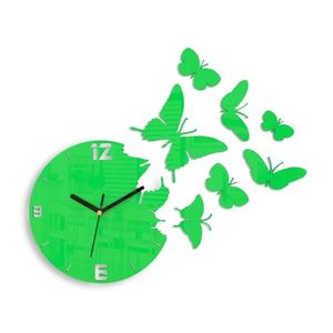 ModernClock 3D nalepovací hodiny Butterflies zelené obraz