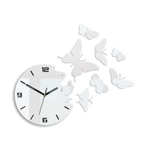ModernClock 3D nalepovací hodiny Butterfly bílé obraz