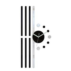 ModernClock 3D nalepovací hodiny Line černé obraz