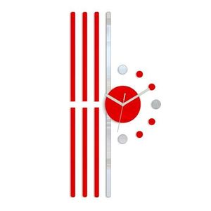 ModernClock 3D nalepovací hodiny Line červené obraz