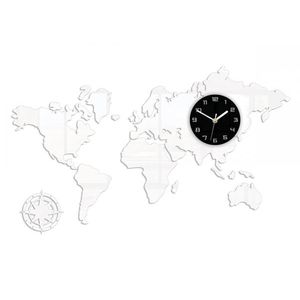 ModernClock 3D nalepovací hodiny Mapa světa bílé obraz