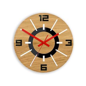 ModernClock Nástěnné hodiny Alladyn Wood hnědo-červené obraz