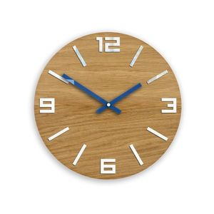 ModernClock Nástěnné hodiny Arabic Wood hnědo-modré obraz