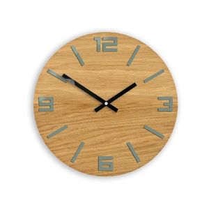 ModernClock Nástěnné hodiny Arabic Wood hnědo-šedé obraz