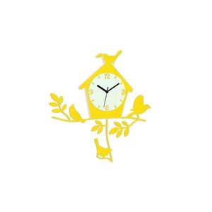 ModernClock Nástěnné hodiny Birdie žluté obraz