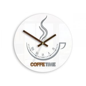 ModernClock Nástěnné hodiny Coffe Time bílé obraz