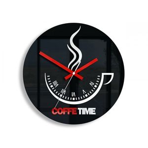 ModernClock Nástěnné hodiny Coffe Time černé obraz