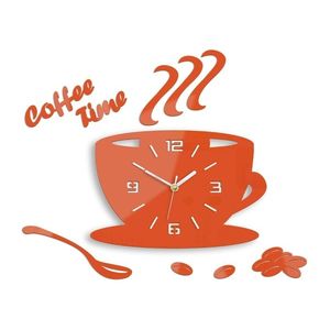ModernClock Nástěnné hodiny Coffee oranžové obraz