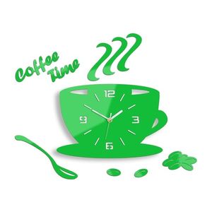 ModernClock Nástěnné hodiny Coffee zelené obraz