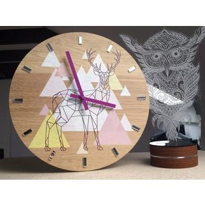ModernClock Nástěnné hodiny Jelen hnědo-bílé obraz