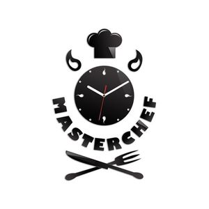 ModernClock Nástěnné hodiny Master Chef černé obraz