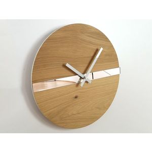ModernClock Nástěnné hodiny Oak Mirror hnědé obraz