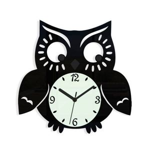 ModernClock Nástěnné hodiny Owl černé obraz