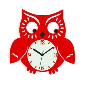 ModernClock Nástěnné hodiny Owl červené obraz