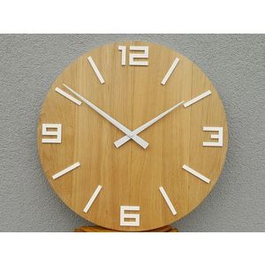 ModernClock Nástěnné hodiny Rustikální hnědo-bílé obraz