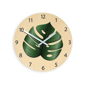 ModernClock Nástěnné hodiny Sheet hnědo-zelené obraz