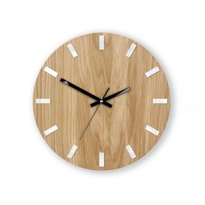 ModernClock Nástěnné hodiny Simple Oak hnědo-černé obraz