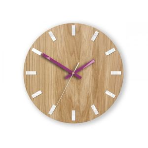 ModernClock Nástěnné hodiny Simple Oak hnědo-fialové obraz