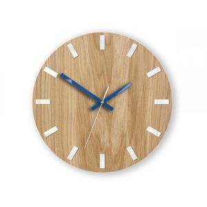ModernClock Nástěnné hodiny Simple Oak hnědo-modré obraz