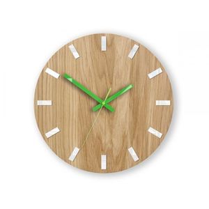 ModernClock Nástěnné hodiny Simple Oak hnědo-zelené obraz