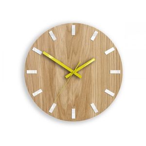 ModernClock Nástěnné hodiny Simple Oak hnědo-žluté obraz