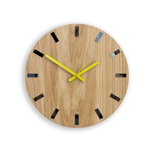 ModernClock Nástěnné hodiny Simple-Y hnědo-žluté obraz
