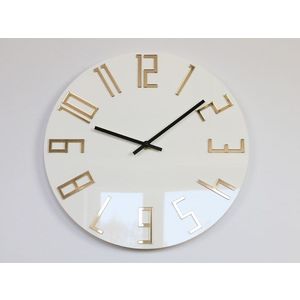 ModernClock Nástěnné hodiny Slim Gold bílé obraz