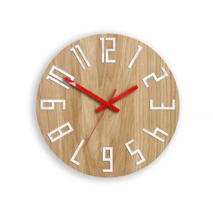 ModernClock Nástěnné hodiny Slim Mit hnědo-červené obraz
