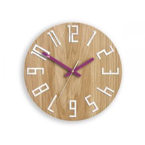 ModernClock Nástěnné hodiny Slim Mit hnědo-fialové obraz