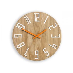 ModernClock Nástěnné hodiny Slim Mit hnědo-oranžové obraz