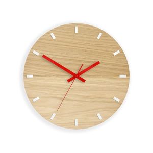 ModernClock Nástěnné hodiny Solo Wood hnědo-červené obraz