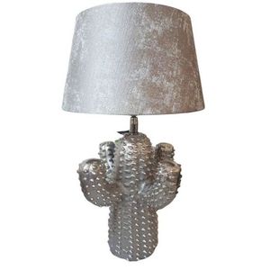 Stříbrná kovová stolní lampa Cactus -Ø 25*43 cm/ E27 001-17-2195 obraz