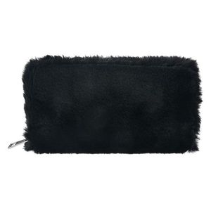 Černá chlupatá peněženka - 19*10 cm MLPU0262Z obraz