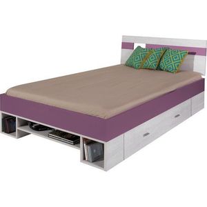 MEBLAR postel NEOS 18, borovice/fialová 125x87x210 borovice / fialová obraz