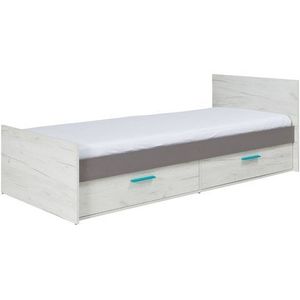 MARIDEX postel se zásuvkami ROXY 5 90x70x204 dub craft bílá / popel obraz