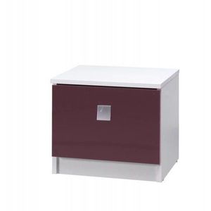 MARIDEX noční stolek LAVERN, bílá/fialový lesk 61x36x35 bílá / fialový lesk obraz