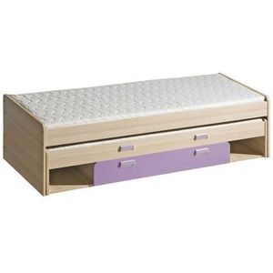 DOLMAR postel pro dvě deti LUCAS 16, fialová 86x55, 5x203, 5 jasan coimbra / fialka obraz