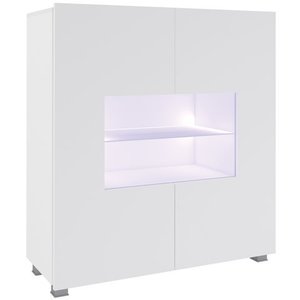 GIB Komoda Corinto LED, bílá/bílý lesk 100x107x35 Bílá / bílý lesk obraz