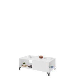 MEBLAR Konferenční stolek BETA, bílá/bílý lesk 120x43x65 bílá / bílý lesk obraz