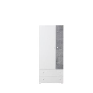 MEBLAR Dětská skřín STELA 80, bílá/dub 80x190x50 bílá / šedá obraz