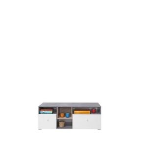 MEBLAR Tv stolek STELA, šedá/dub 120x45x45 šedá / dub / bílá obraz