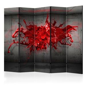 Paraván Red Ink Blot Dekorhome 225x172 cm (5-dílný) obraz